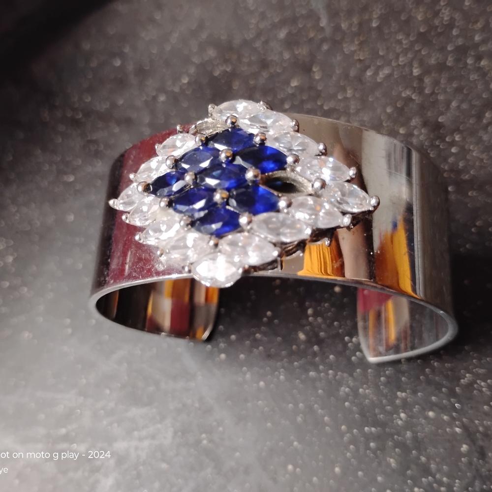 Silver and Blue Gemstone Women's Bracelet